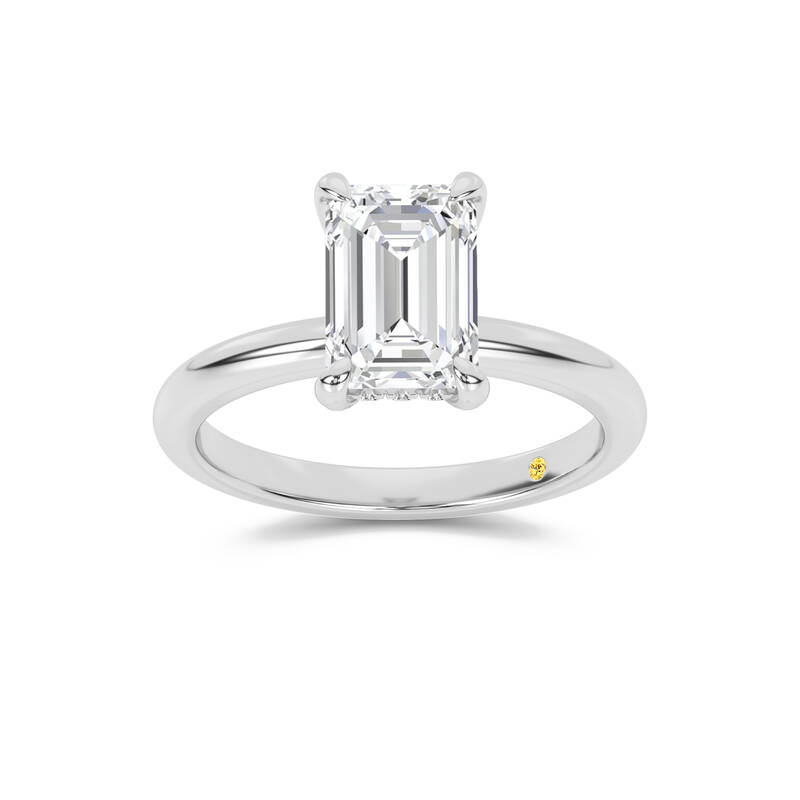Dream Weaver Hidden Halo Emerald Cut Lab Grown Diamond Engagement Ring | 14K White Gold 4 1/4 CT. TW.