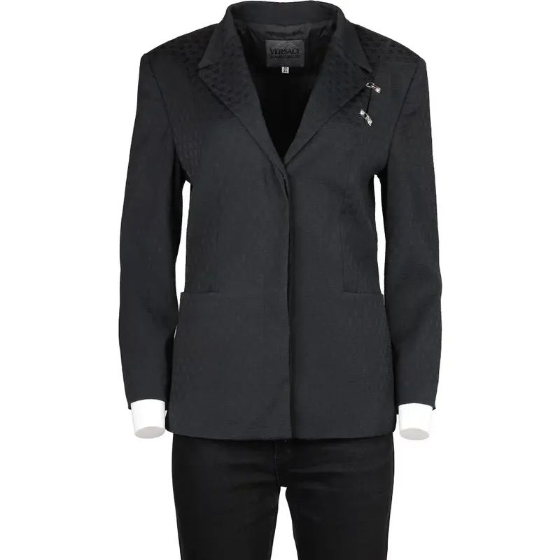 Versace Jeans Couture Blazer - Medium Black Viscose Blend