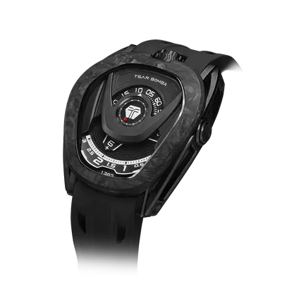 TSAR BOMBA Men's Reactor Series Automatic Mechanical Watch | Carbon Fiber Black | Wandering Hour Satellite Display | Waterpro...