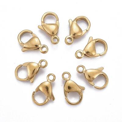 Ion Plating(IP) 304 Stainless Steel Lobster Claw Clasps