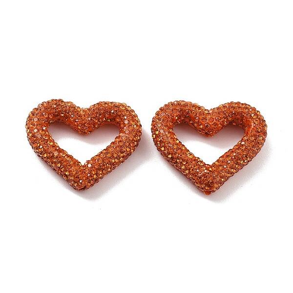 Heart Shape Polymer Clay Rhinestone Beads