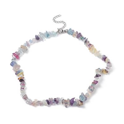Natural Fluorite Chips Beaded Necklaces
