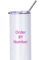 Order BY Number 20oz Stainless Steel Tumbler with Custom Text Display and Cup Lid Drinkware Flasks
