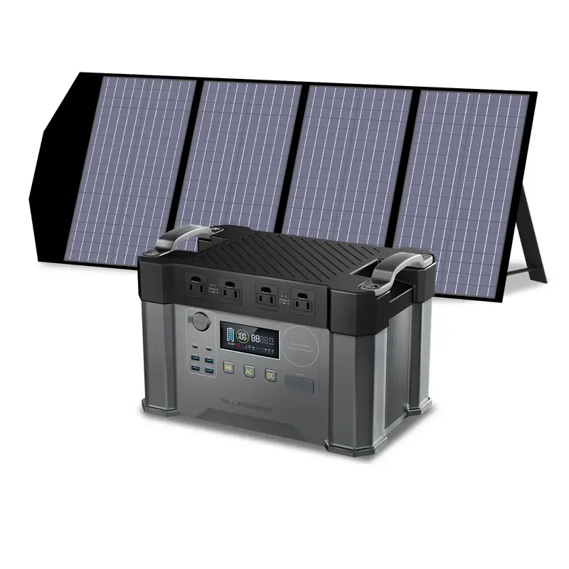 Solar Generator Kit 2000W Power Station 140W Solar Panel