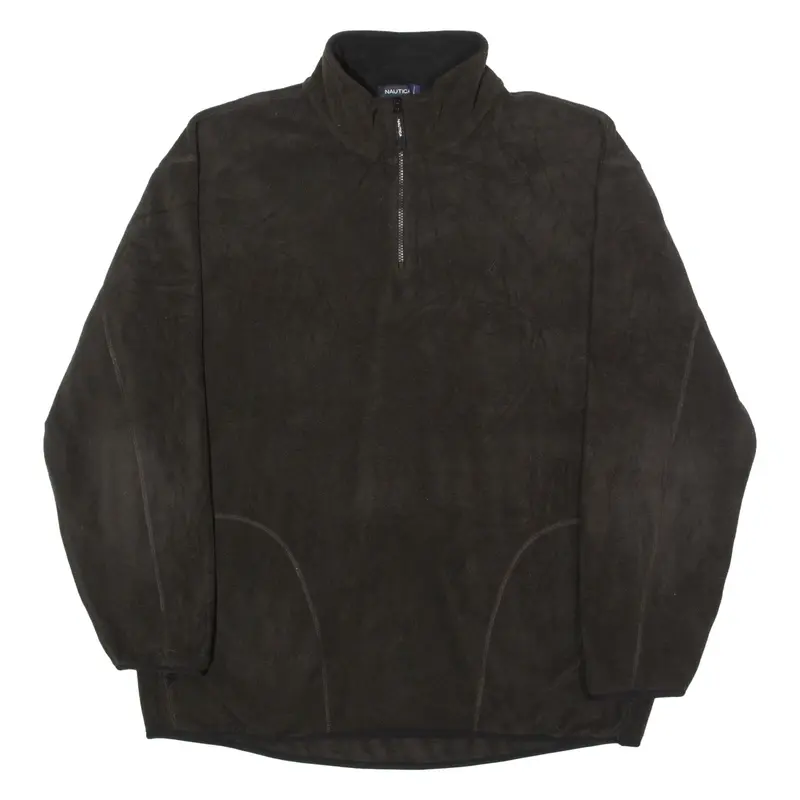 NAUTICA 1/4 Zip Mens Fleece Jacket Black 2XL