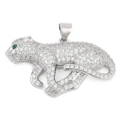 Brass Micro Pave Cubic Zirconia Pendants