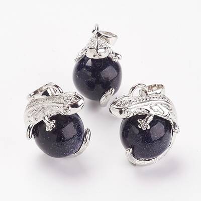 Synthetic Blue Goldstone Pendants