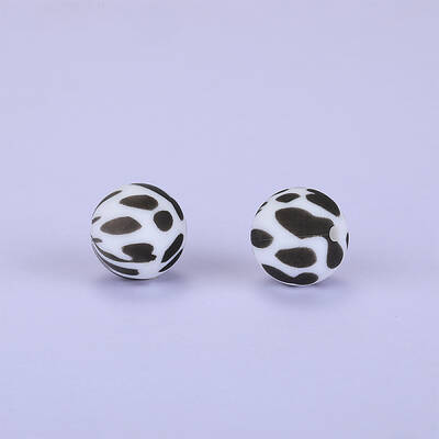 Printed Round Silicone Focal Beads