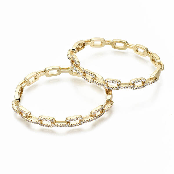 Brass Micro Pave Clear Cubic Zirconia Bangles