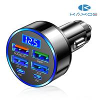 Ultimate Car Charger RDRKR 6 Port Cigarette Lighter USB Adapter LED Voltage Monitor (4USB+ 2*PD) Cigarette Lighter Adapter US...
