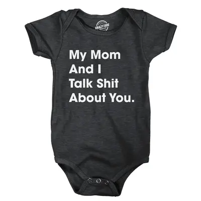 My Mom and I Talk Shit About You Baby Bodysuit Funny Sarcastic Graphic Novelty Jumper for Infants Funny Baby Onesies Funny Sa...