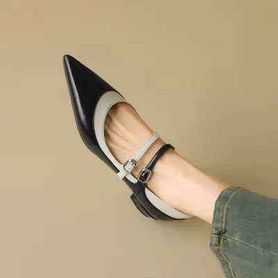 CHIKO Noa Pointy Toe Block Heels Mary Jane Shoes