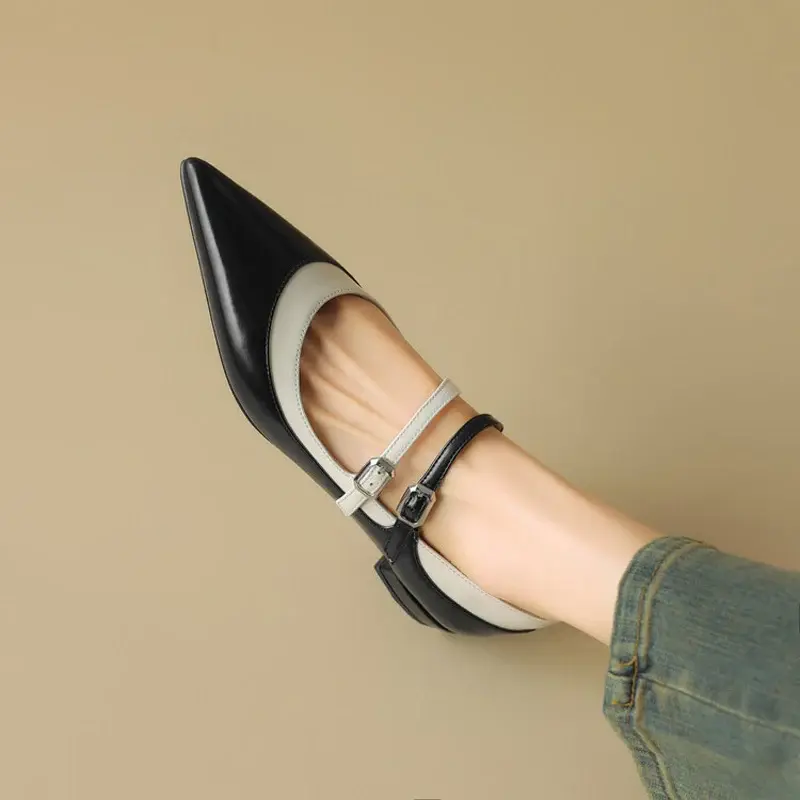 CHIKO Noa Pointy Toe Block Heels Mary Jane Shoes