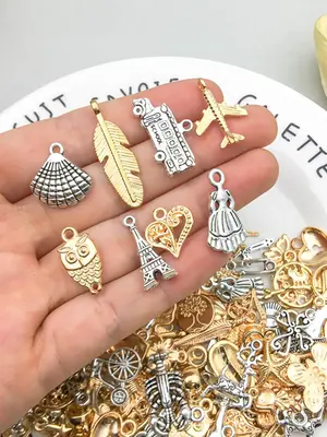 Mixed Color DIY Jewelry Kit, Heart & Leaf & Owl Animal & Marine Life Design Jewelry Making Accessories, Perfect for Bracelet...