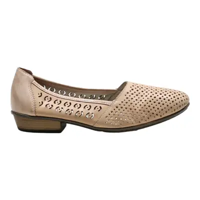 RIEKER Ballet Shoes Beige Leather Womens UK 4