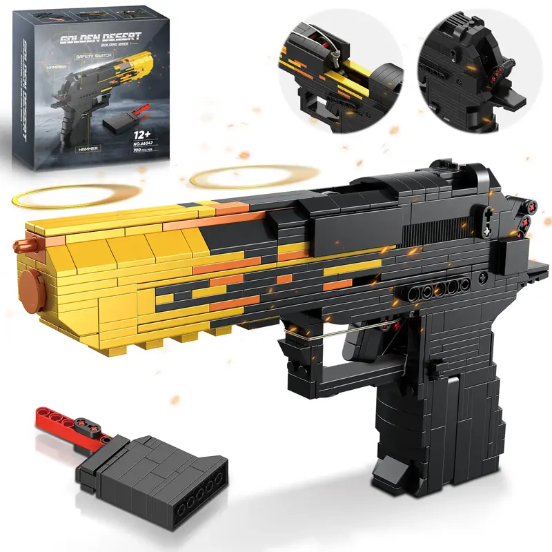 TOKMOC Rubber Band Golden Classic Model Toy Building Block Set,STEM DIY Rubber Band Assembling Toy,Collecting Building and Gi...