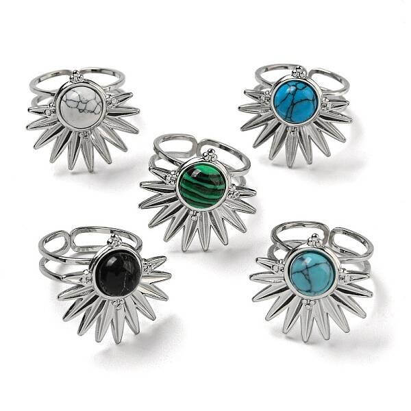 Sun 304 Stainless Steel Open Cuff Rings