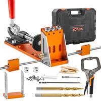 VEVOR Pocket Hole Jig Kit, Various specifications, Pocket Hole Jig System with C-clamp,  Fixture, Step Drills, Wrenches, Dril...