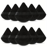 10-pack Reusable Triangular Powder Puffs - Soft Plush Sponge, Flocked Powder Puffs for Face Powder Makeup, Cosmetics, Makeup ...
