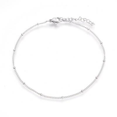 Tarnish Resistant 304 Stainless Steel Curb Chain Anklets