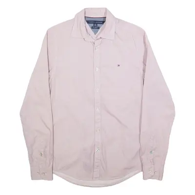 TOMMY HILFIGER Mens Shirt Pink Spotted Long Sleeve XS