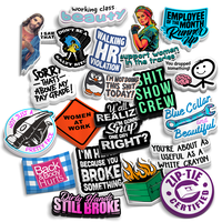Ladies Blue Collar Hard Hat Sticker Pack Decor Decorative Waterproof