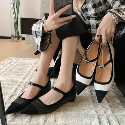 CHIKO Carlissa Pointy Toe Block Heels Mary Jane Shoes