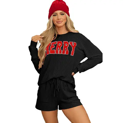 Autumn New Long Sleeve Two-Piece Set Female European and American Fashion All-Match Letter Print Casual Suit Female One Piece...