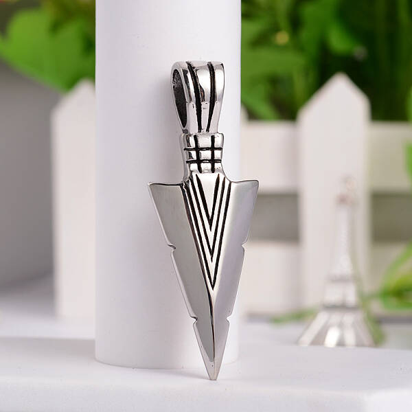 Retro 316 Surgical Stainless Steel Arrow Head Big Pendants