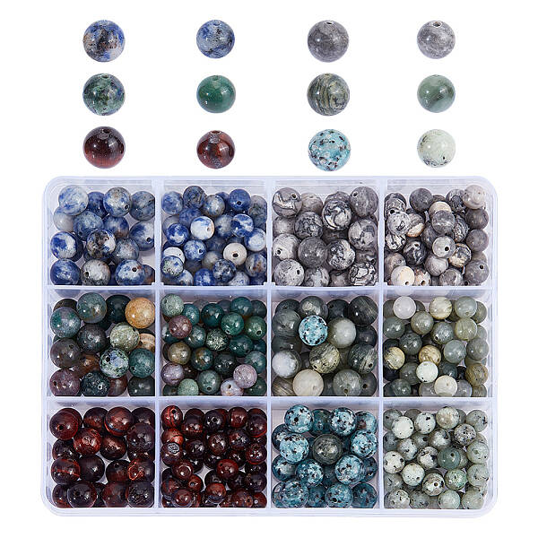 360 Pcs 12 Styles Natural Stone Beads