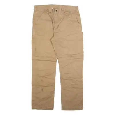 CARHARTT Carpenter Mens Trousers Beige Relaxed Straight W36 L32