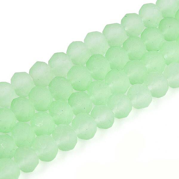 Baking Paint Frosted Glass Beads Strands
