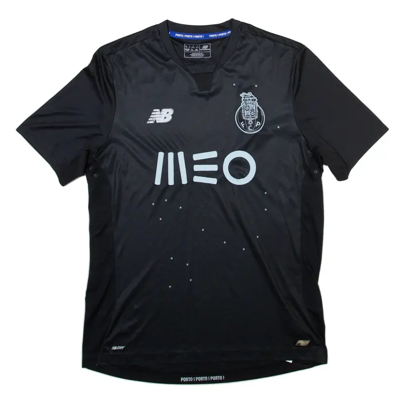 NEW BALANCE FC Porto Mens Football Shirt Jersey Black V-Neck L