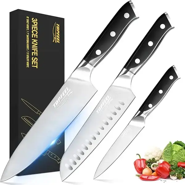 Professional Chef Knife Set Sharp Knife, German High Carbon Stainless Steel Kitchen Knife Set 3 PCS-8\