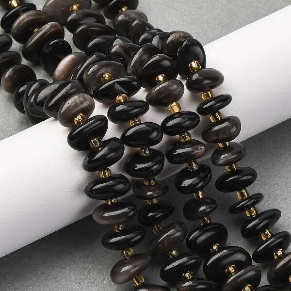 Natural Obsidian Beads Strands