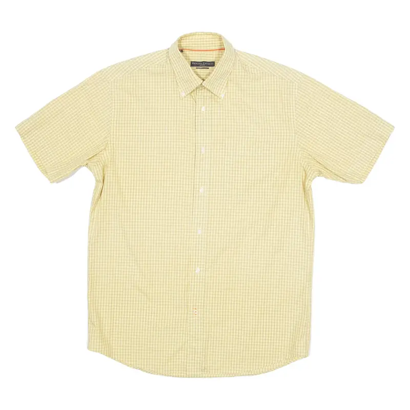 RENATO CAVALLI Mens Shirt Yellow Check S