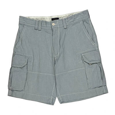 Ralph Lauren Striped Cargo Shorts - 36W 10L Blue Cotton | Size: 36″ waist