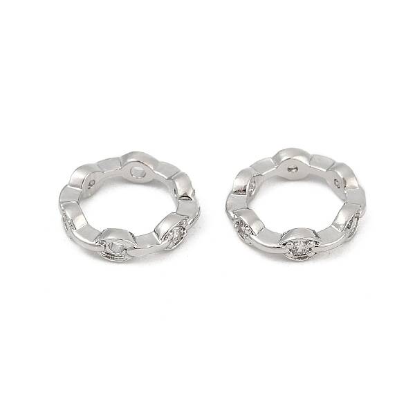 Brass Clear Cubic Zirconia Bead Frame