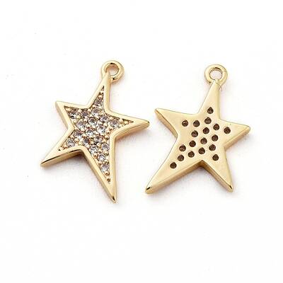 Brass Micro Pave Cubic Zirconia Pendants