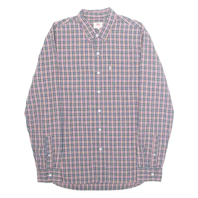 LEVI'S Mens Shirt Red Check Long Sleeve M
