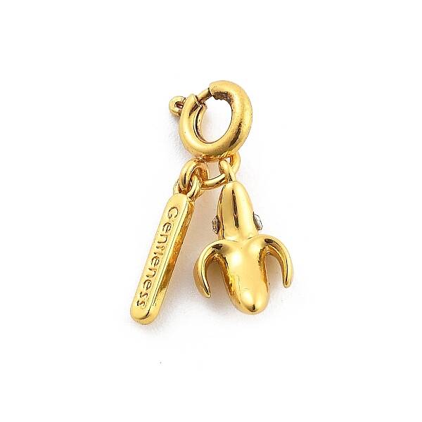 Brass Rhinestone Fruits Pendant Decoration