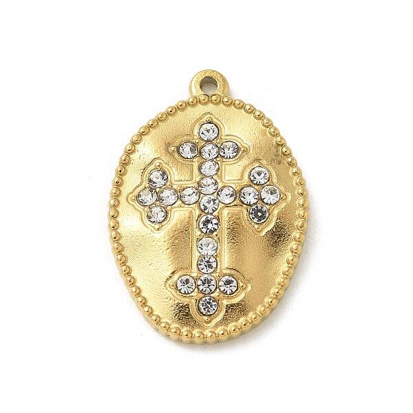 304 Stainless Steel Rhinestone Pendants