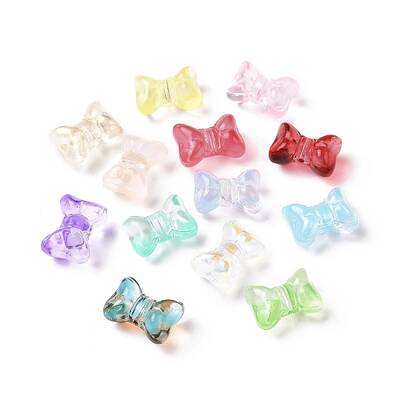 Transparent Spray Painted Glass Beads