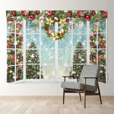 Aperturee Glitter Snowy Winter Holiday Christmas Backdrop