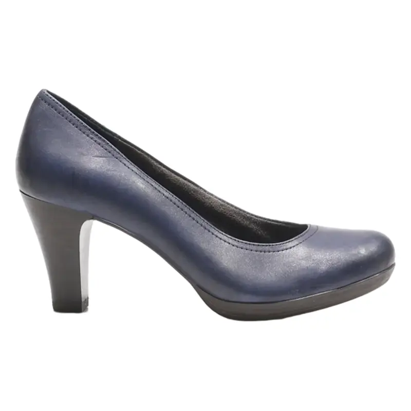 TAMARIS Court Heels Blue Leather Womens UK 5