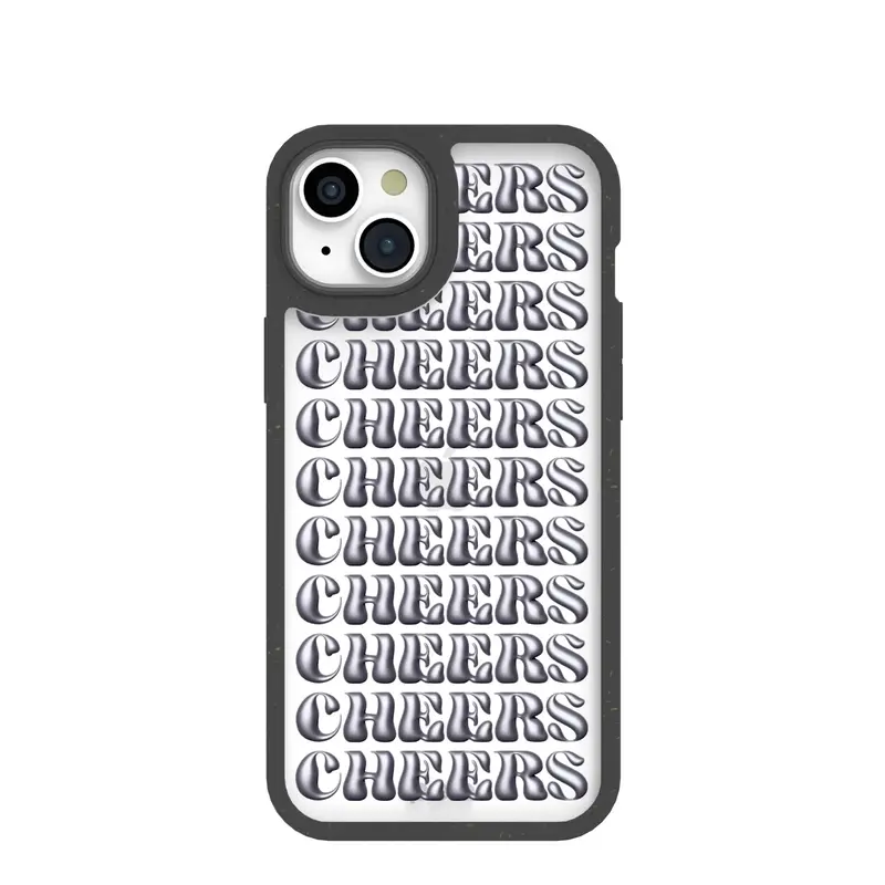 Clear Cheers iPhone 15 Plus Case With Black Ridge