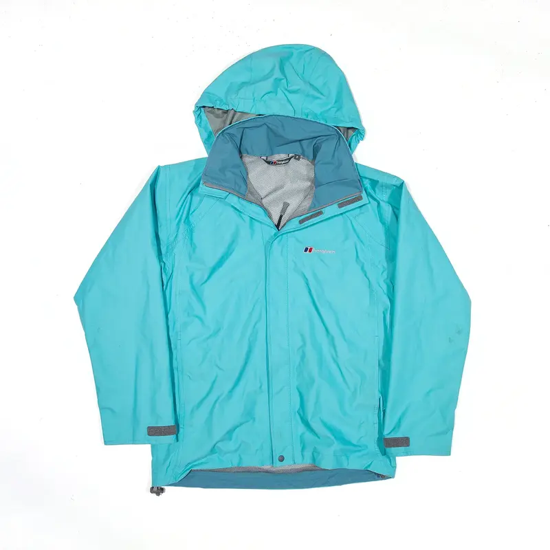 BERGHAUS Jacket Blue Hooded Nylon Rain Womens S