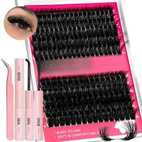 Lash Clusters Kit Fluffy  Individual Lashes  Cluster Eyelash Extensions  DIY Lash Extension Kit Lash Bond and Seal Waterproof...