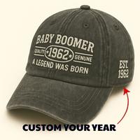Baby Boomer Customize Year Hat, Baby Boomer Cap, Baby Boomer Hat Perfect Gift For Dad Low Profile Dad Hat-Pigment Dyed