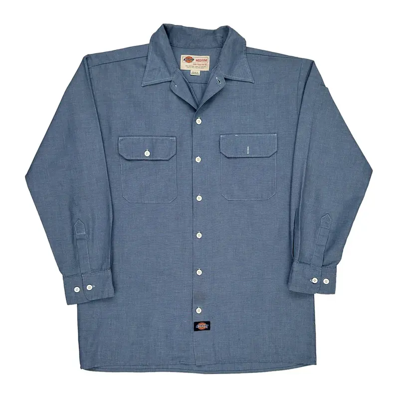 Dickies Shirt - Medium Blue Cotton Blend | Size: medium